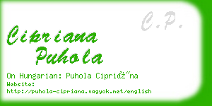 cipriana puhola business card